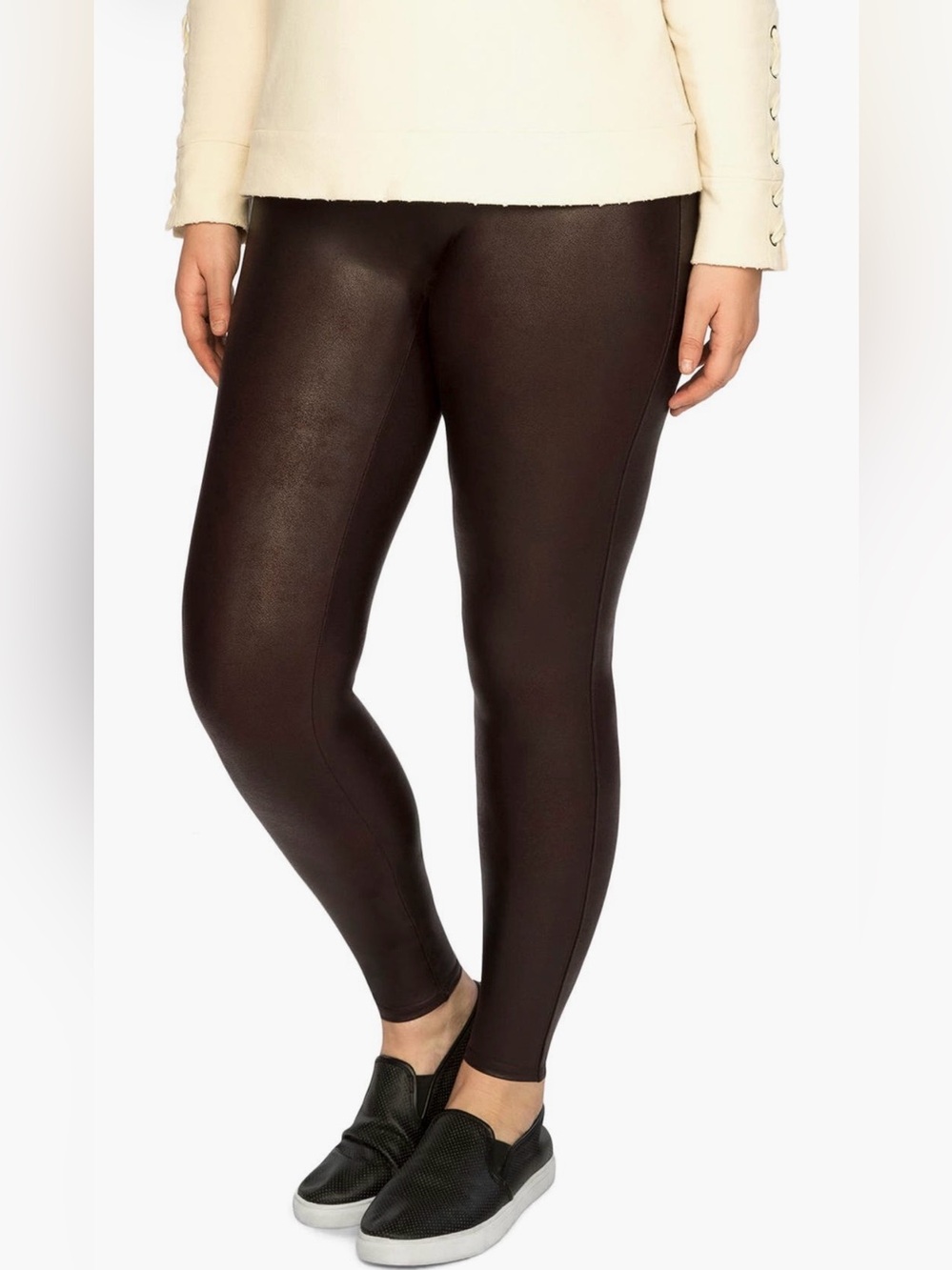 NWT Spanx very black faux leather leggings Size 3X